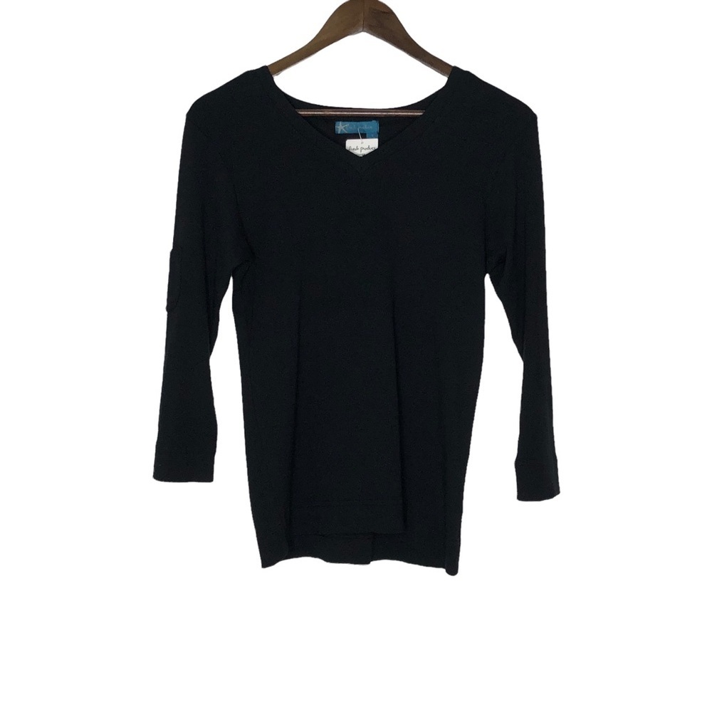 Fresh Produce 3/4 Sleeve Black Top Size Small